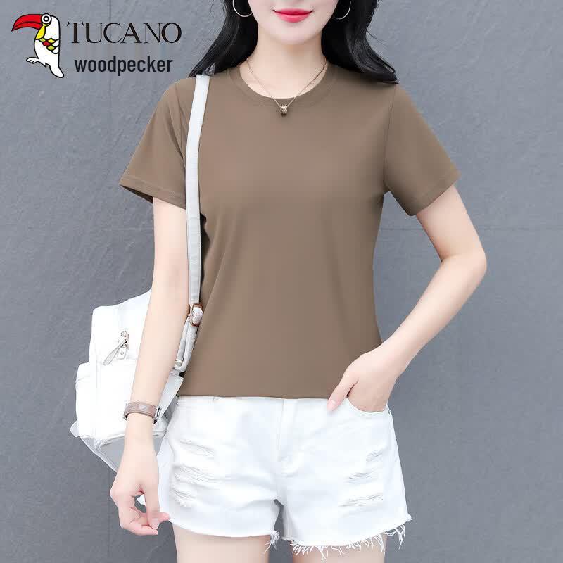 

Woodpecker Women s Cool-Touch Solid Casual Short-Sleeve T-Shirt 2XL