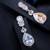 CMM Bílá Zlatá barva Dlouhá kapka vody Cubic Zirconia Visací náušnice Party Svatební šperky pro nevěsty