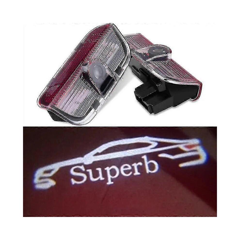 2 stuks Welkom Logo Laser Autodeur Licht Projector Lamp Led Instapverlichting Voor Skoda Superb 2009-2018 Mk2 Mk3 Superb Accessoires
