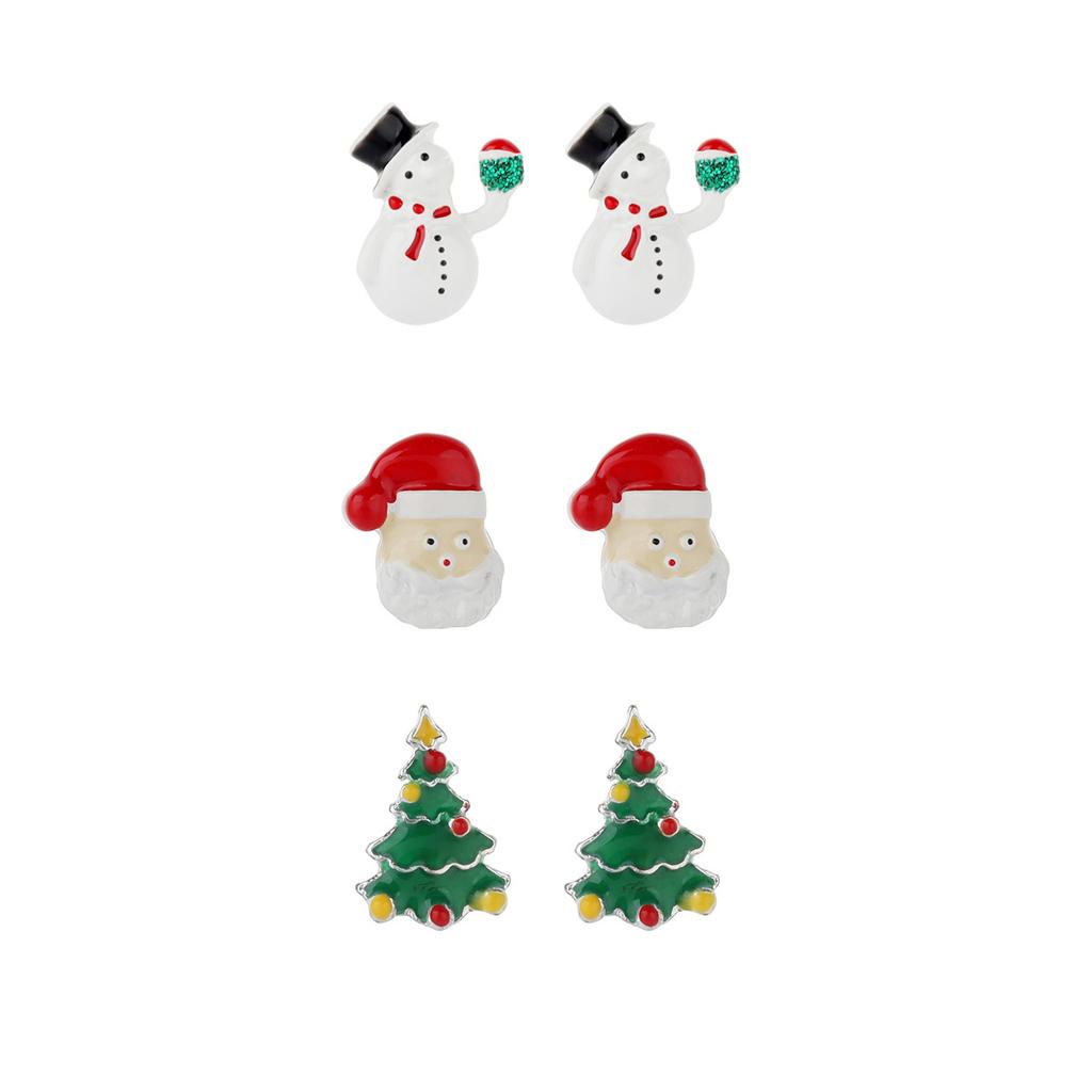 European and American cute cartoon Christmas earrings, autumn and winter Christmas gifts Santa snowman earrings