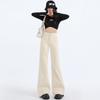 White High-Waisted Micro-Flare Women’s Jeans - Slimming & Loose Fit, Bell Bottom, Wide-Leg for Autumn/Winter 2024