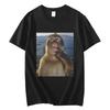 Thinking Funny Monkey Meme Graphic T Shirts Unisexs WOMENs High Street Fashion Trend Tshirt Summer Casual Loose Cotton Tshirts
