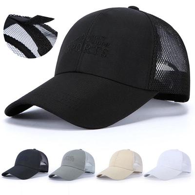 Casquette de Baseball Brodé Homme Printemps/Été avec Filet, Visière Respirante Protection Solaire, Idéale pour le Sport, l'Extérieur et la Pêche.