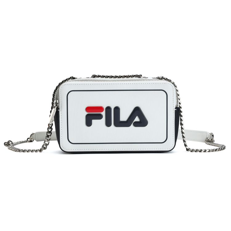 FILA Fashion Casual Chain PU Leather Phone Bag Shoulder Bag Crossbody Bag Small Women bags White F13W319168F-WT XS