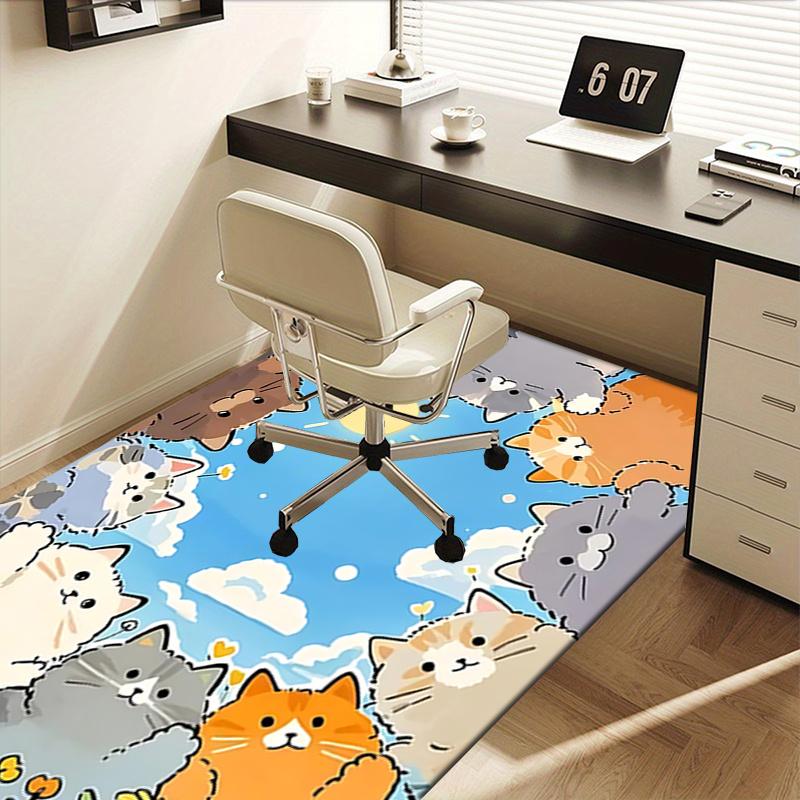 Animal Chair Mat Office Carpet Oversized Rug for Home Decor, Sofa Carpet, Desk Mat, Gift Idea for Cat Lovers, Suitable for Bedroom, Living Room