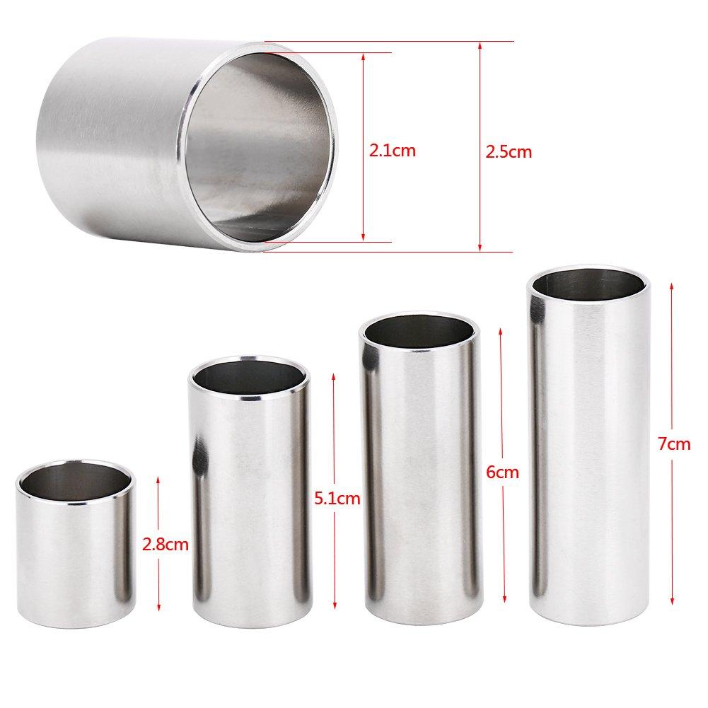 Bottleneck kytarový slide, kytarové příslušenství s protiskluzovým válcovým tónovým barem, nezbytnost pro bottleneck hru, vyrobený z nerezové oceli a