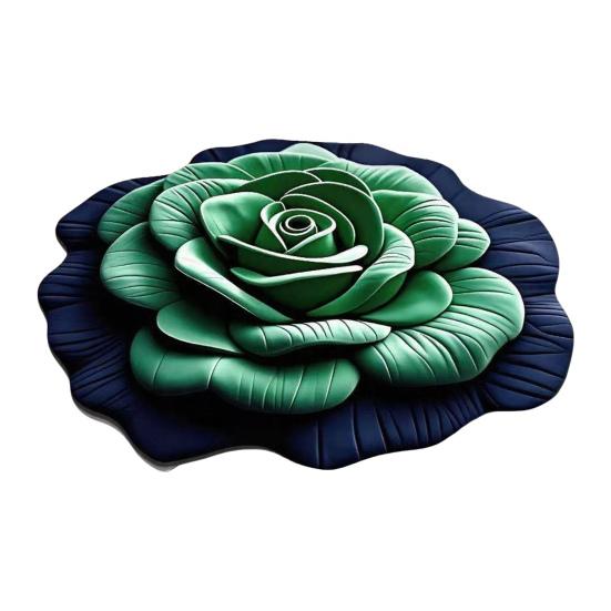 Floral Plush Rug Mat 3D Flower Optical Illusion Floor Mat Non-Slip Water-Absorbent Bath Mat for Bathroom Bedroom Living Room