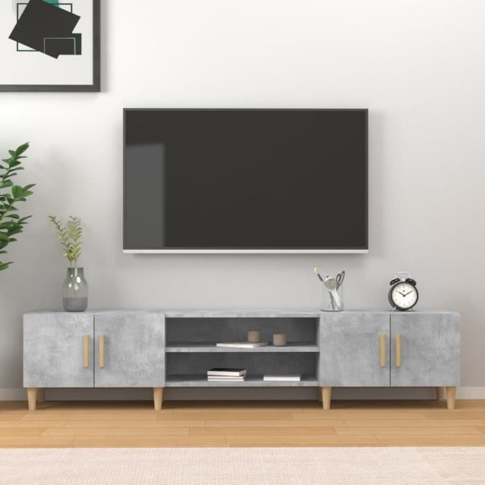 VidaXL Meuble TV gris béton 180x31,5x40 cm bois d'ingénierie 816260