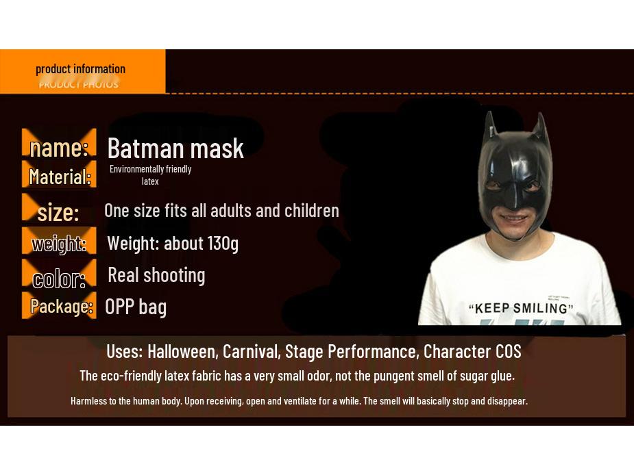 Batman Mask Headgear - Cool Halloween Cosplay Prop for Film & TV