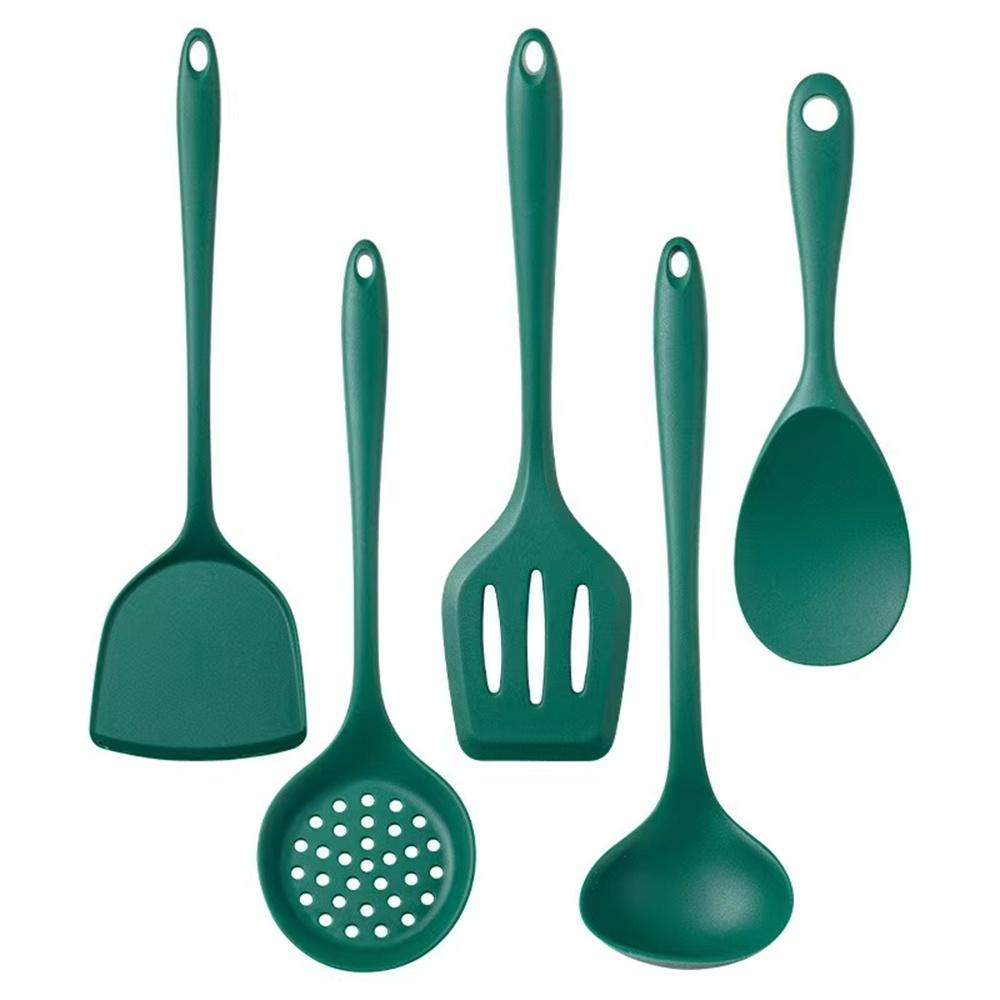 

[5pcs Silicone Kitchen Utensils Set] Silicone Kitchen Utensils Set, 5pcs Non-Stick Cooking Tools, Including Turner, Spatula, Sou