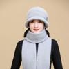 New Autumn and Winter Warm Rabbit Hair Hat Woman Mother Hat Set Old Lady Thickened Pot Hat Fashionable