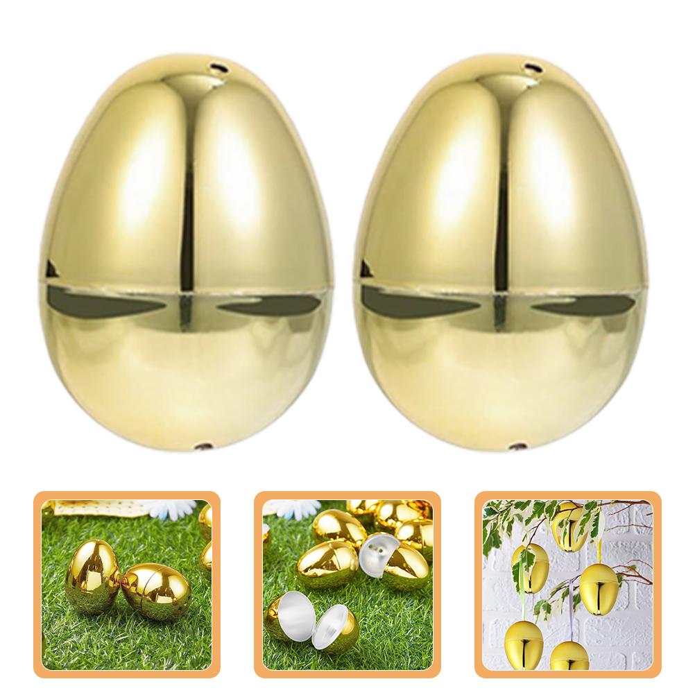 12 Stück Goldene Befüllbare Jumbo-Lotterie-Dekorationen aus Kunststoff Partyzubehör Eierverpackungsboxen Süßigkeiten Gastgeschenke Kugel zum Aufhängen DIY