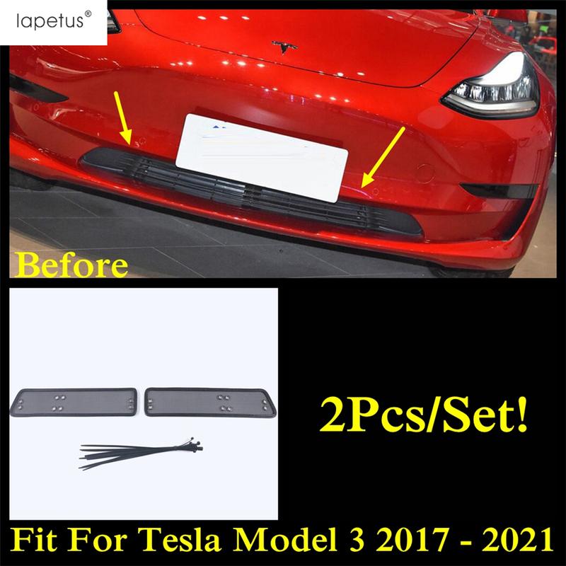 Front Grille Ert Net Ect Screening Mesh Protection Trim Accessories For Tesla Model Y  - 2024 / Model 3 2017 -