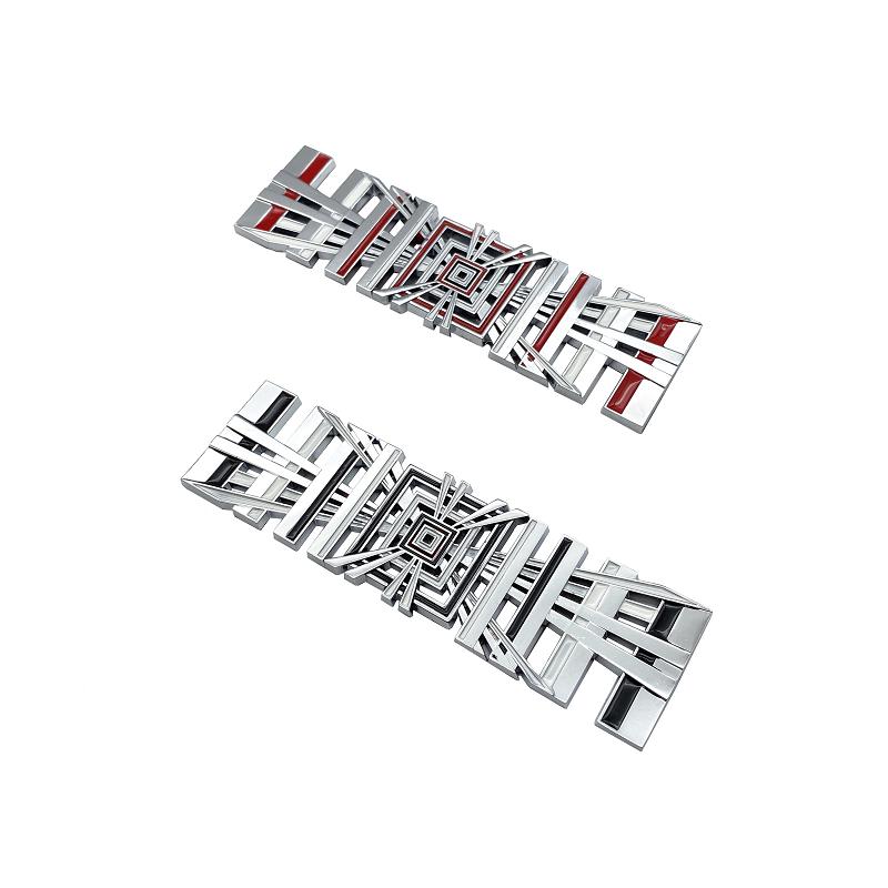 Model3 Car PLAID Logo Stickers ModelY Tail Tag Grid Decal Auto Metal Letter Decoration For Tesla Model 3 S X Y 2023 Accessories