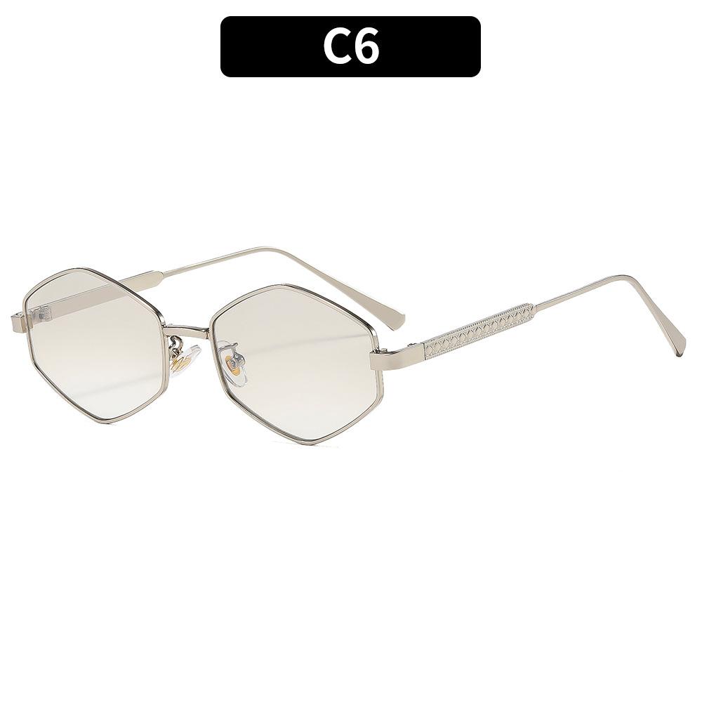 Women's sunglasses - unisex fashion polygonal metal sunglasses