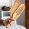 Teak Wood Pizza Shovel & Non-stick Spatula Set - Includes Frying, Salad, and Butter Scraper Spoons
