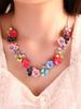 Boho Necklace for Women Colorful Camellia Flowers Design Golden Thin Chain Trendy&Pretty Decors New Randomly Send Colors
