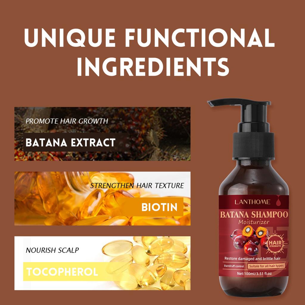 Lianbiquan Batana Shampoo Moisturizing Repair Strengthening Hair Loss Control for Damaged Hair