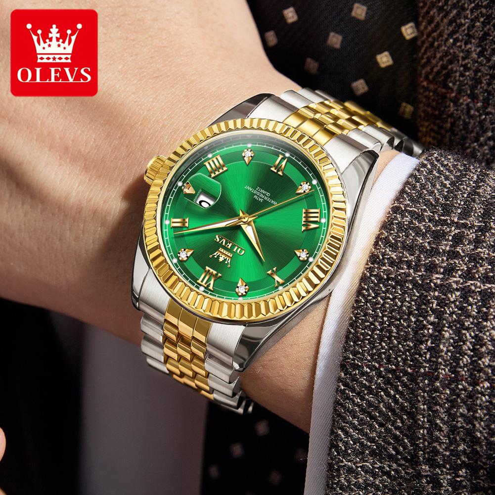 OLEVS 5680 Luxus Herrenuhr Wasserdicht Datum Mode Quarz Uhr für Mann Leuchtend Business Männliche Armbanduhr Echtes Produkt
