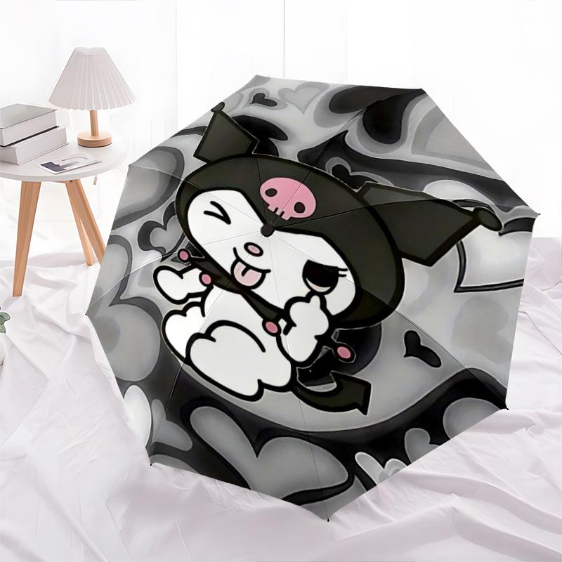 1pc Bat Heart Love: Automatic Opening/Closing Umbrella with Foldable Design, Iron Frame, Outdoor Use, Perfect Gift for Fans, Travelers, Daily Use, Sui