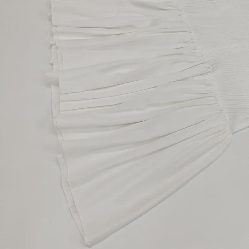 2024 Autumn Women's Fashion: European & American Style Slim Fit Ruffle Dress with Flared Sleeves