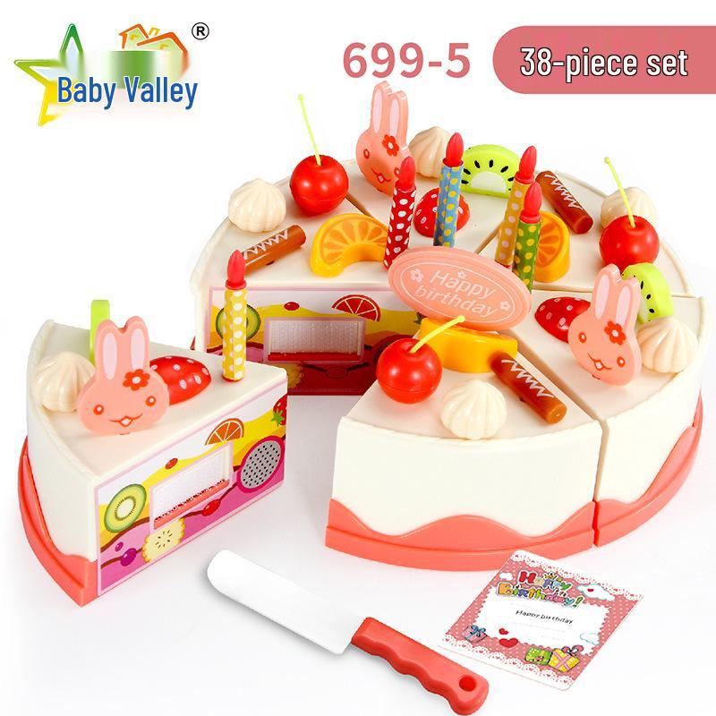 

Детский игровой кухонный набор и игрушка для резки торта на день рождения для детей 3-6 лет.
