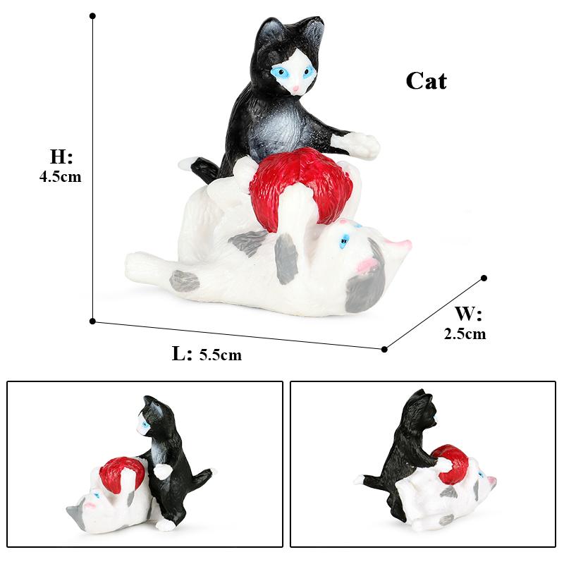 Oenux Drzewko dla kota Kociak Bobtail Syjamski Sfinks Ragdoll Model Figurka Akcji Figurka Urocza Dekoracja Zwierzę Dzieci Zabawka Prezent