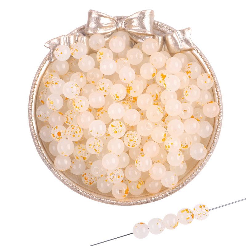 8mm Summer Dream Jelly Duplex Glass Round Beads Loose Beads DIY Handmade Bracelet Glaze Beading String Material Beads for Jewelry Making