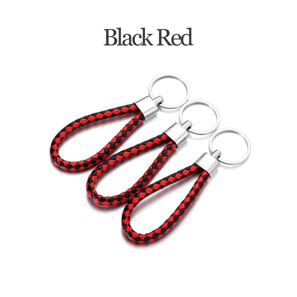 5Pcs/Pack PU Leather Braided Woven Rope Keychain DIY Bag Pendant Key Chain Holder Car Keyring Simple Multiuse Key Holder Gifts