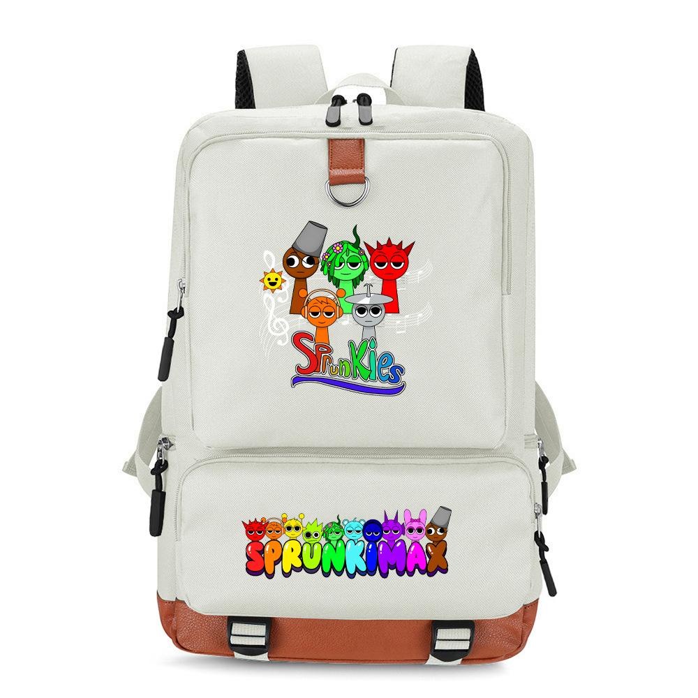 Srunki Backpack Multifunctional Large Capacity Business Backpack Lightweight Burden Reduction Primary and Secondary School Student Bag