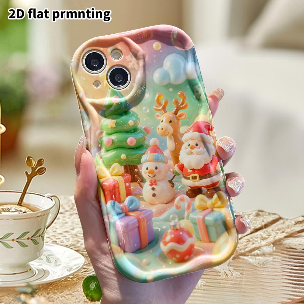 Phone Case: 2D Flat Design Suitable for iPhone 18 17 16 15 14 13 Pro Protective Case, Christmas-themed Collection, Perfect Holiday Gift for Christmas