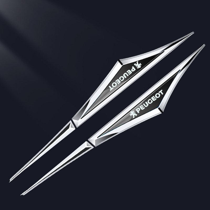 

2PCS Alloy for Peugeot 206 106 107 108 307 308 406 408 208 301 3008 2008 208XS 208Gti Car Side Emblem Fender Sticker Accessories