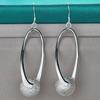 925 Sterling Silver Matte Beaded Drop Earrings Fashion Jewelry Gift