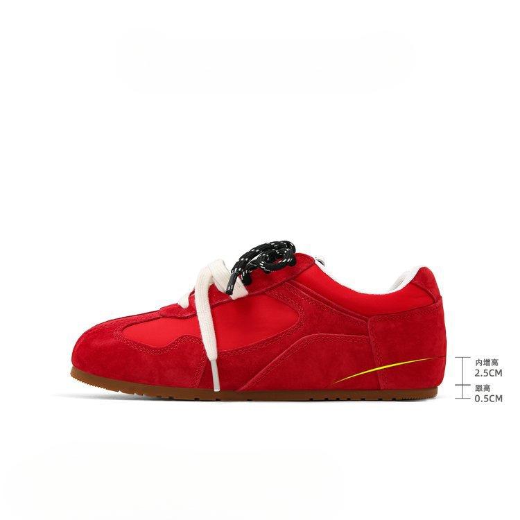 2025 new soft leather soft surface retro mandarin duck German training shoes women's Maillard brown flat bottom casual sports Forrest Gump shoes
