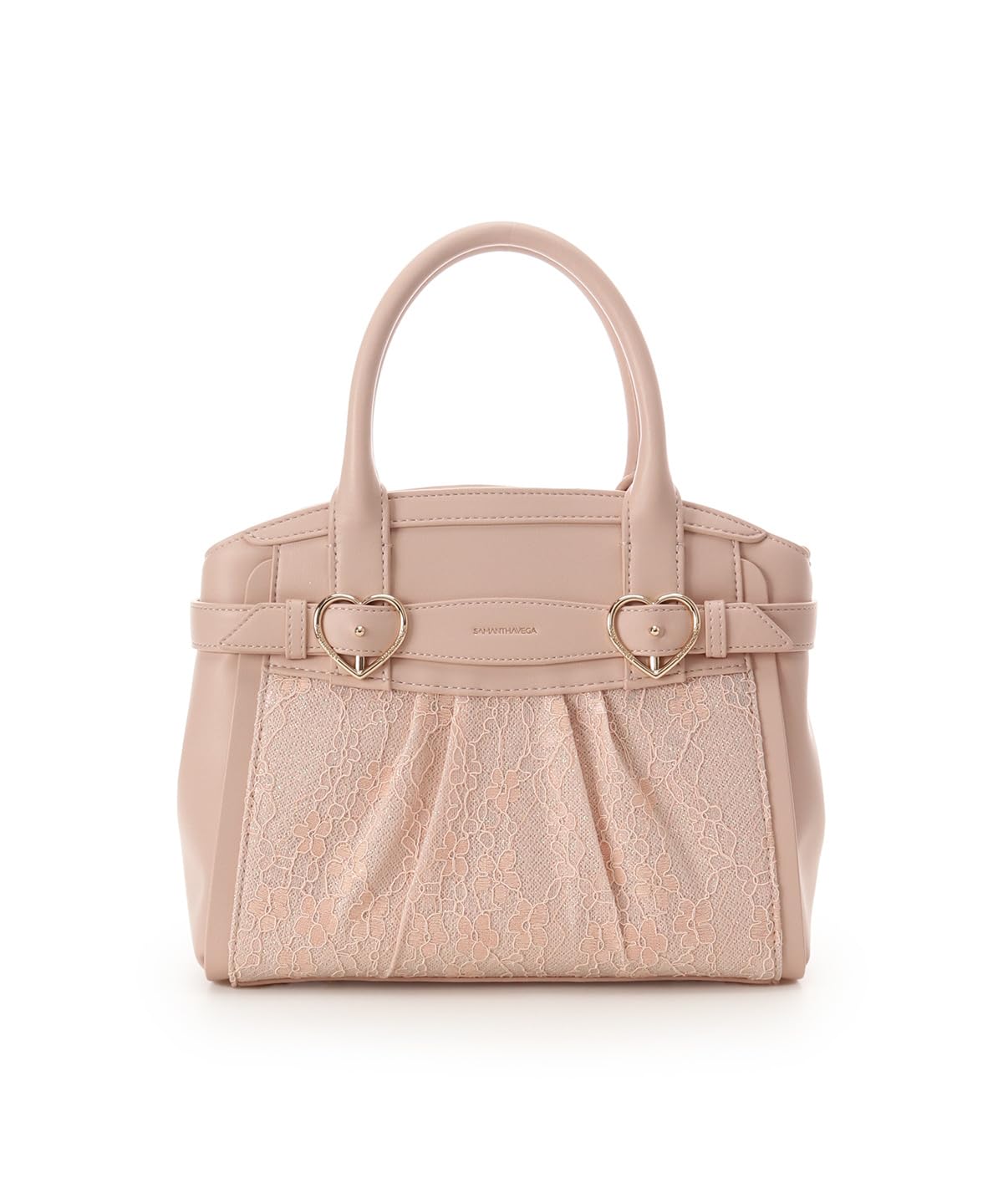 Lace Heart Belt Handbag розовый