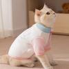Pet clothes simple contrasting color BB two feet traction fleece cat German hairless cat autumn and winter cat clothes