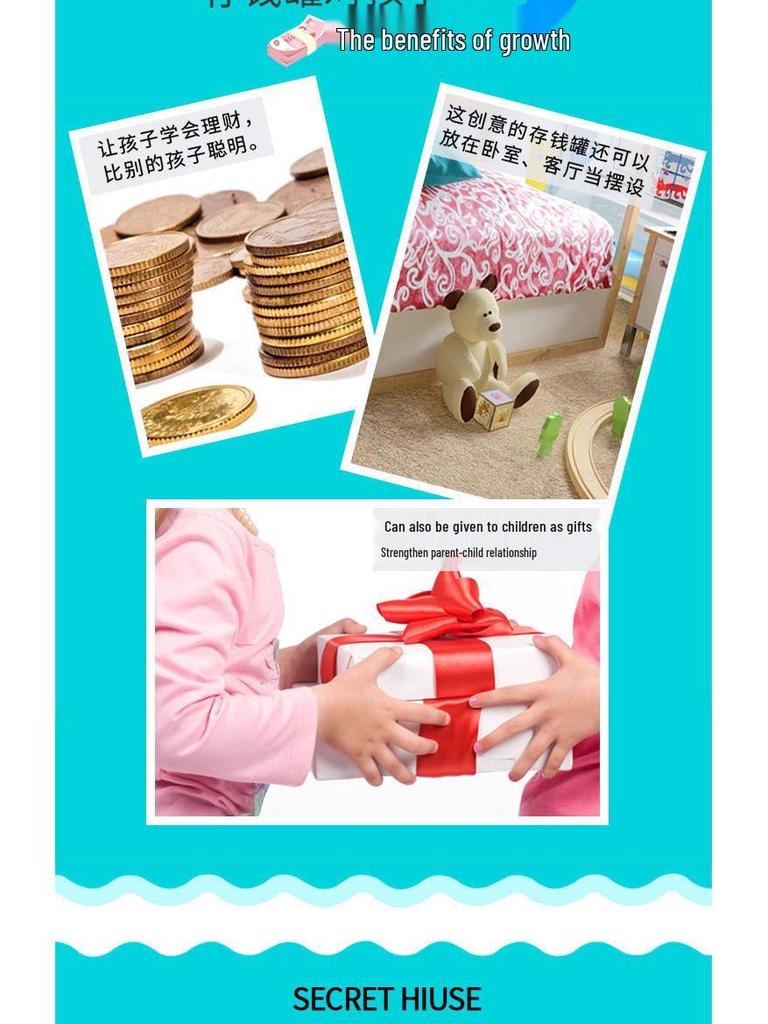 Retro Abschließbare Spardose mit Zahlenschloss - Kreatives Geschenk für Kinder