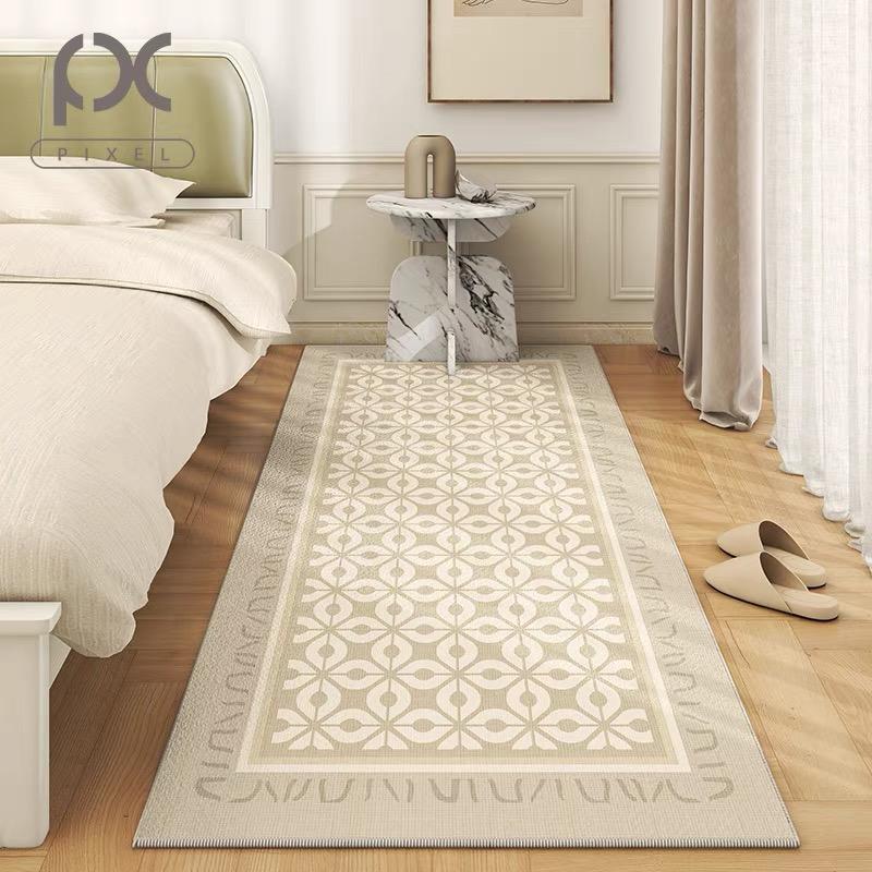 Classical Minimalist Style Loop Pile Carpet Living Room Bedroom Bedside Warm Floor Mat Anti-slip Washable and Quick