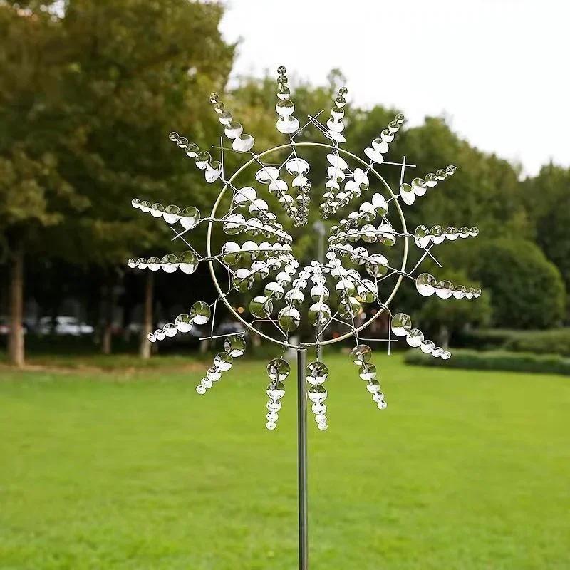 1 Pcs Wind Spinner Metal Windmill Outdoor Dynamic Wind Spinners Yard Patio Lawn Garden Landscape Ornament
