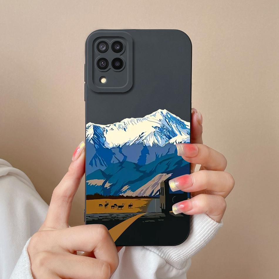 For Samsung Galaxy A12 M12 F12 Phone Case Cartoon Liquid Silicone Full Protection Anti Drop Cover For Samsung A 12 M 12 Bumper