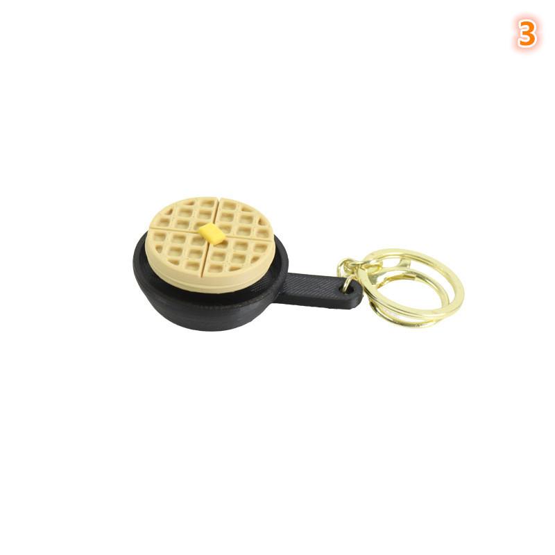 Calming Keychain Keys Finger Button Anti-Stress Toys Rabbit Cake Heart Waffles Funny Decompression Gifts For Children Adults
