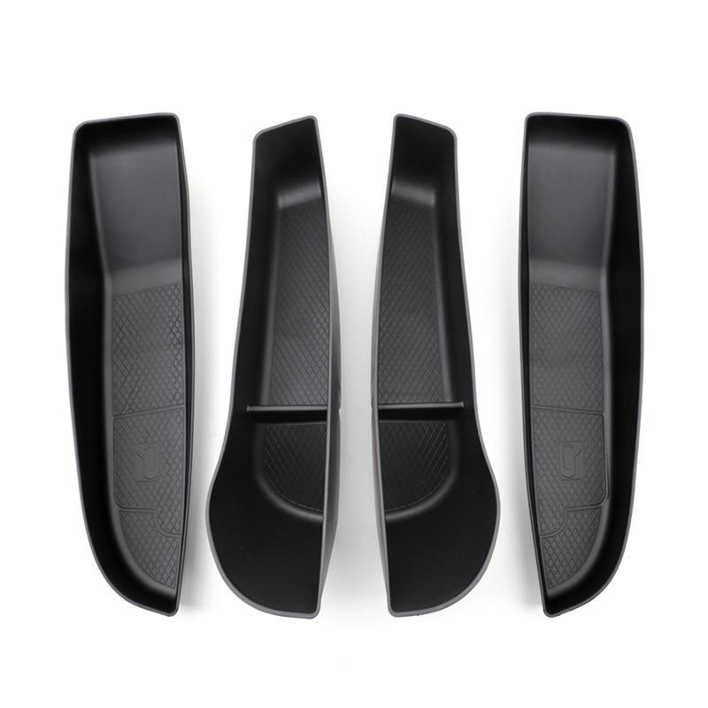 Car Door Side Storage Box for Tesla New Model 3 Highland 2024 Door Armrest Umbrella Trash Can TPE for Model 3+ Accessories 4PCS