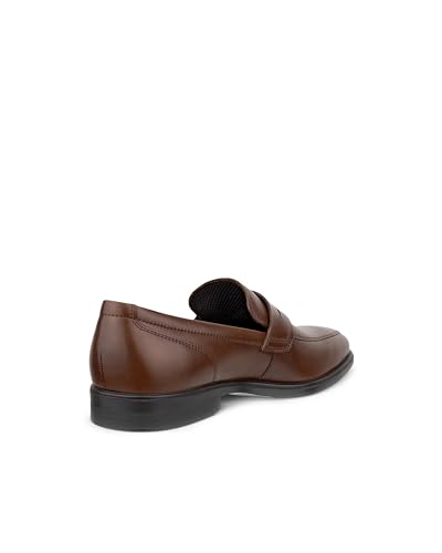 ECCO QUEENSTOWN Men's Genuine Leather Penny Loafers, 85893401482, COCOA BROWN, 25.5 Cm, 3E
