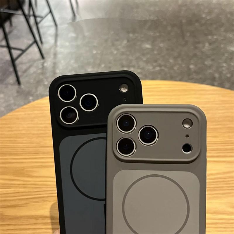 Liquid Silicone Dual-color , Lens-protecting Phone Case, Supports Magnetic Charging for iPhone 17, 16, 15, 14, and 13 Series