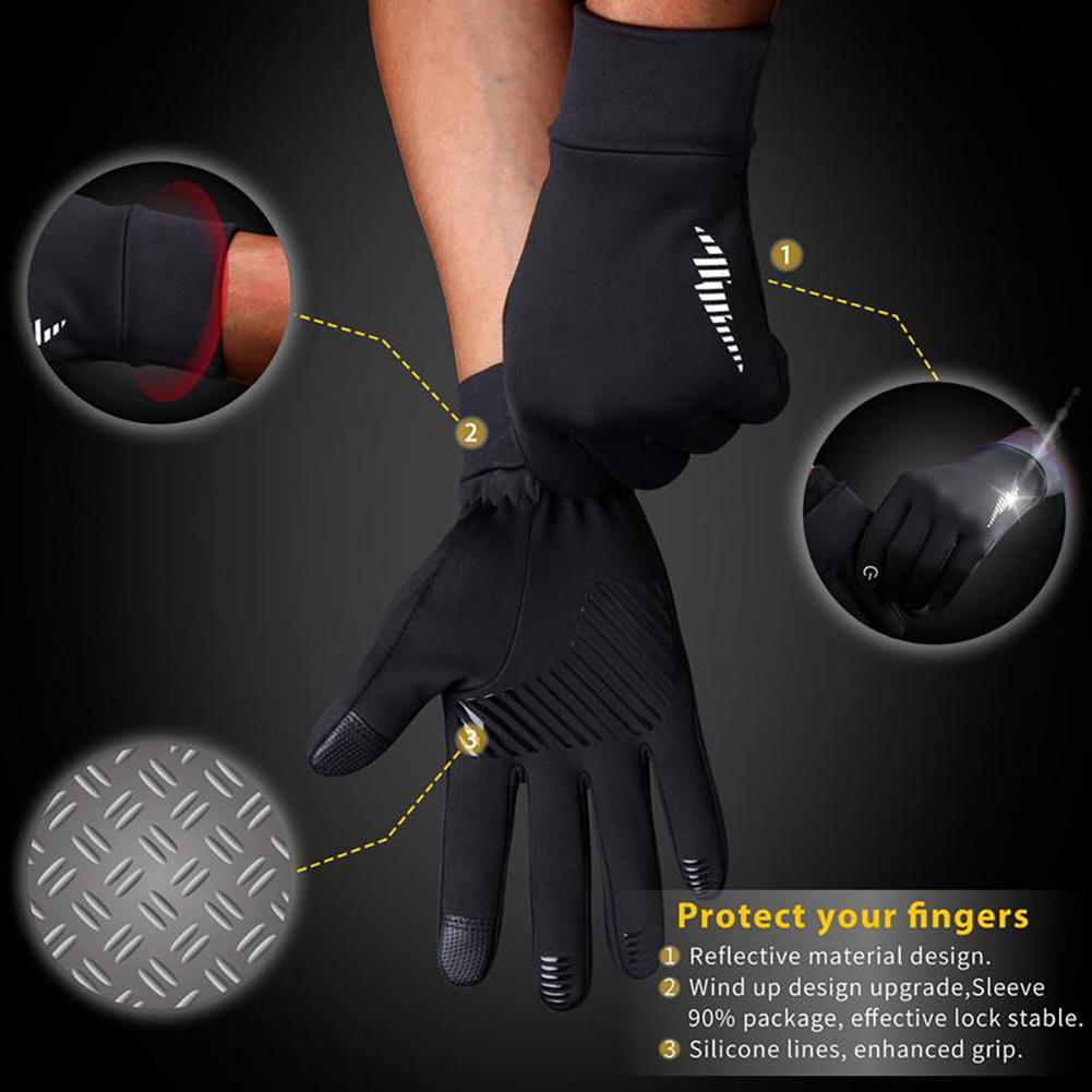 Winter Gloves Men Women Thermal Windproof Running Touch Screen Gloves Unisex Warm Anti-Slip Lined Cold Weather Glove Outdoor