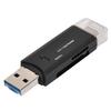 New Multifunctional 3 In 1 TypE C Micro USB Card Reader High Speed Transmission (Black)