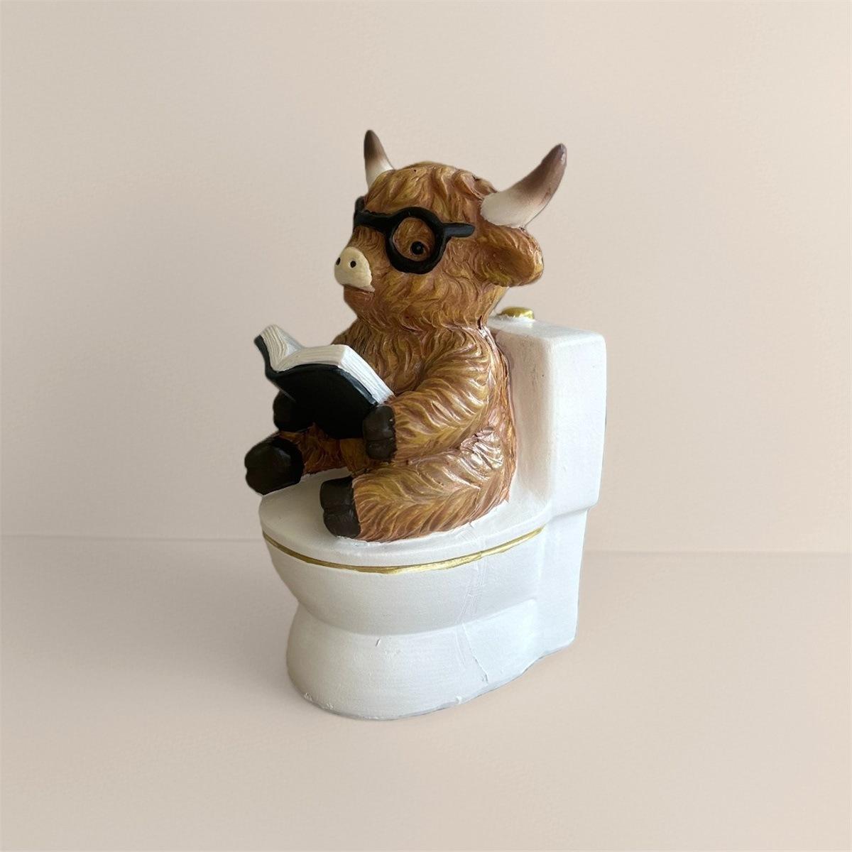 

Highland Cow Figurines Cute Creative Bathroom Theme Highland Cow Decor for Home Yard Garden and More