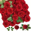 25pcs Artificial Roses With Stems, Ivory Foam Roses Lifelike Appearance, Suitable For Diy Wedding Bouquet, Bride Bouquet, Home Centerpiece