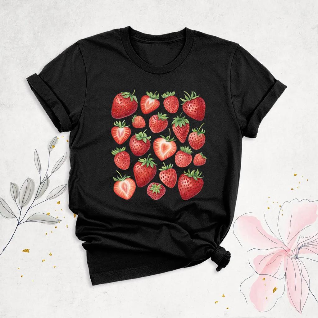 Strawberry Magic Tshirt Vintage Inspired Strawberry Shirt Cute Strawberry Gift For Fruit Lovers Retro Strawberries Tee
