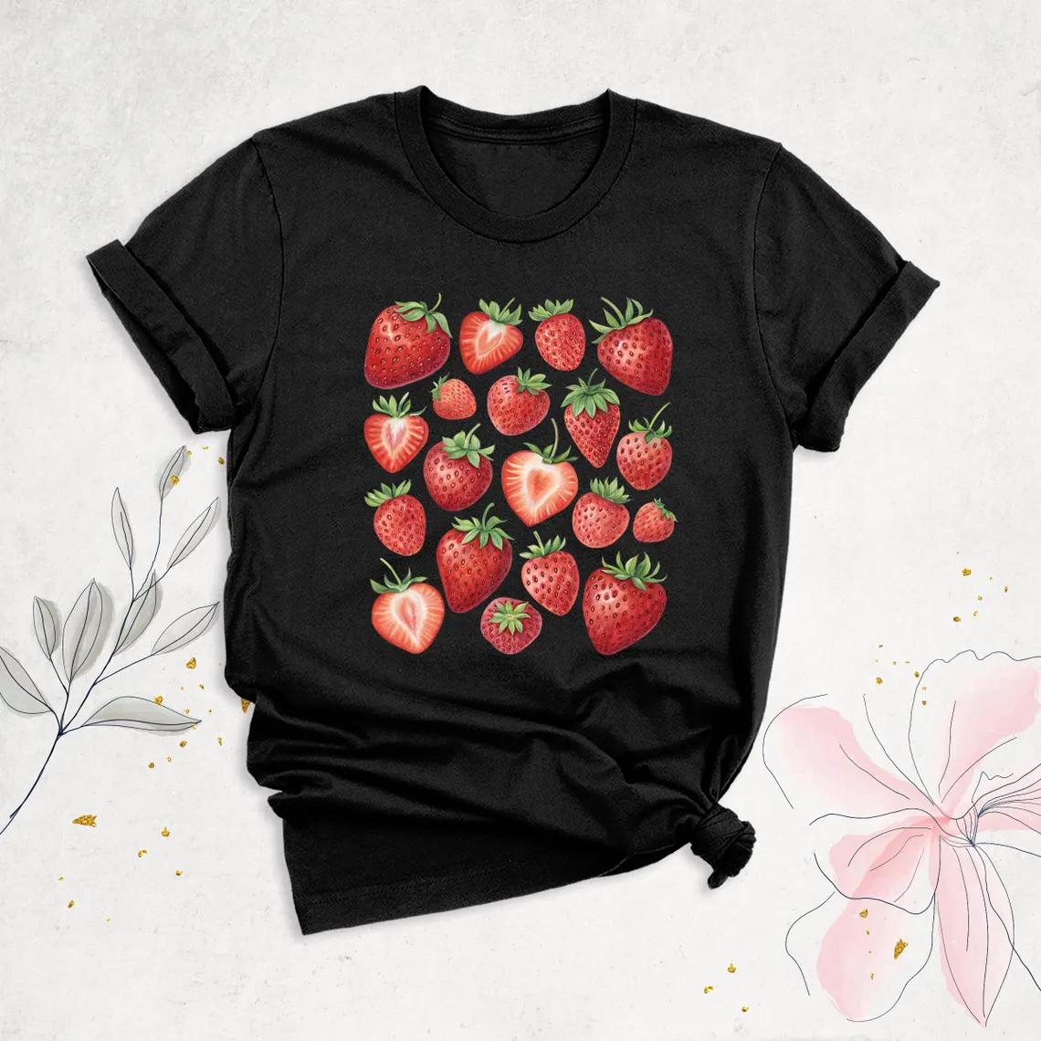 

Strawberry Magic Tshirt Vintage Inspired Strawberry Shirt Cute Strawberry Gift For Fruit Lovers Retro Strawberries Tee 4XL